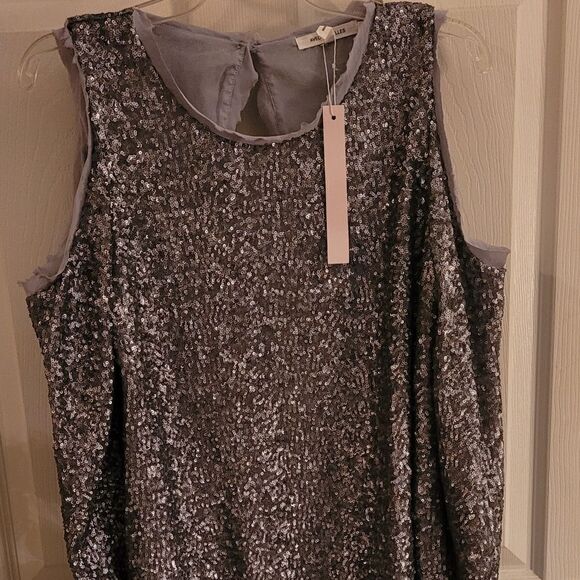 AVEC LES FILLES SILVER SEQUIN GLITTER TOP - Picture 5 of 10